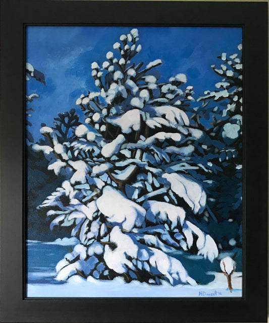 Fluffy snow on trees