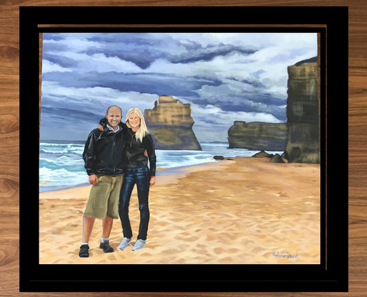 Brent and Heather on a beach in Portugal